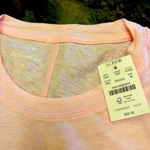 J crew brand new light pink girlfriend t shirt.
